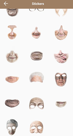 Маски частей лица стариков