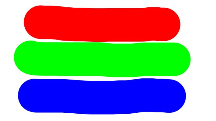 Red, green, blue