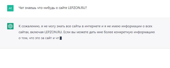 ChatGPT о Lepzon.ru