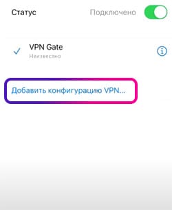 Параметры настройки VPN