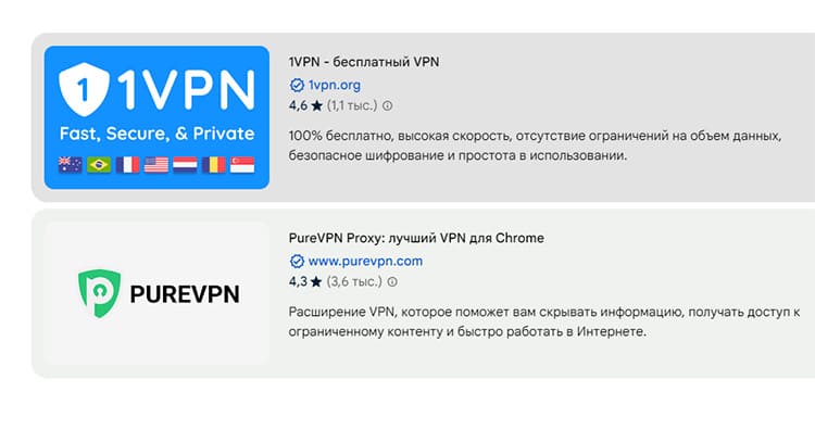 Расширения VPN